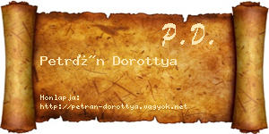 Petrán Dorottya névjegykártya